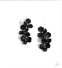 Load image into Gallery viewer, Paparazzi ♥ Plentiful Petals - Black ♥ Earrings
